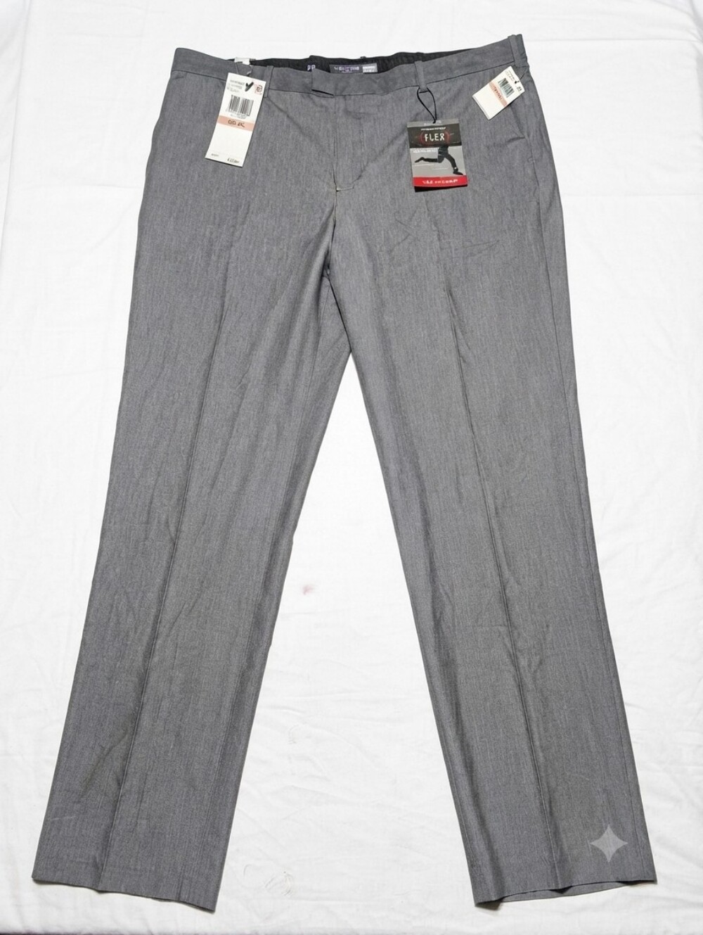 Van Heusen Men's Flex Stretch Non-Iron Gray Twill Straight Dress Pants 42X34